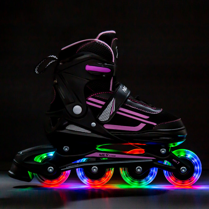 NJ19803A LED PINK SIZE M(35-38) NILS EXTREME INLINE SKATES