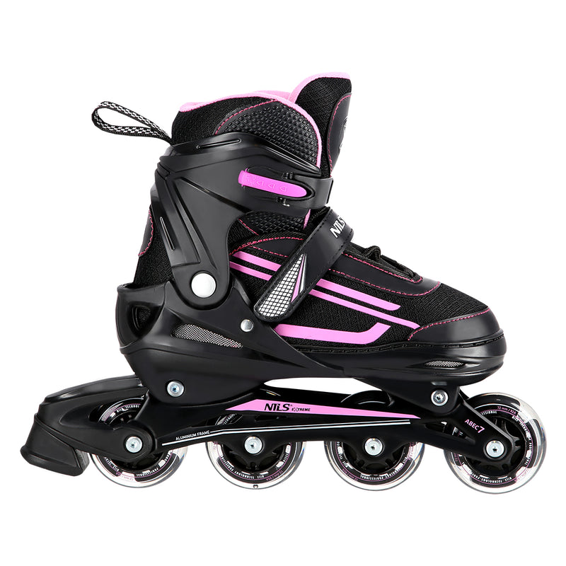 NJ19803A LED PINK SIZE L(39-42) NILS EXTREME INLINE SKATES