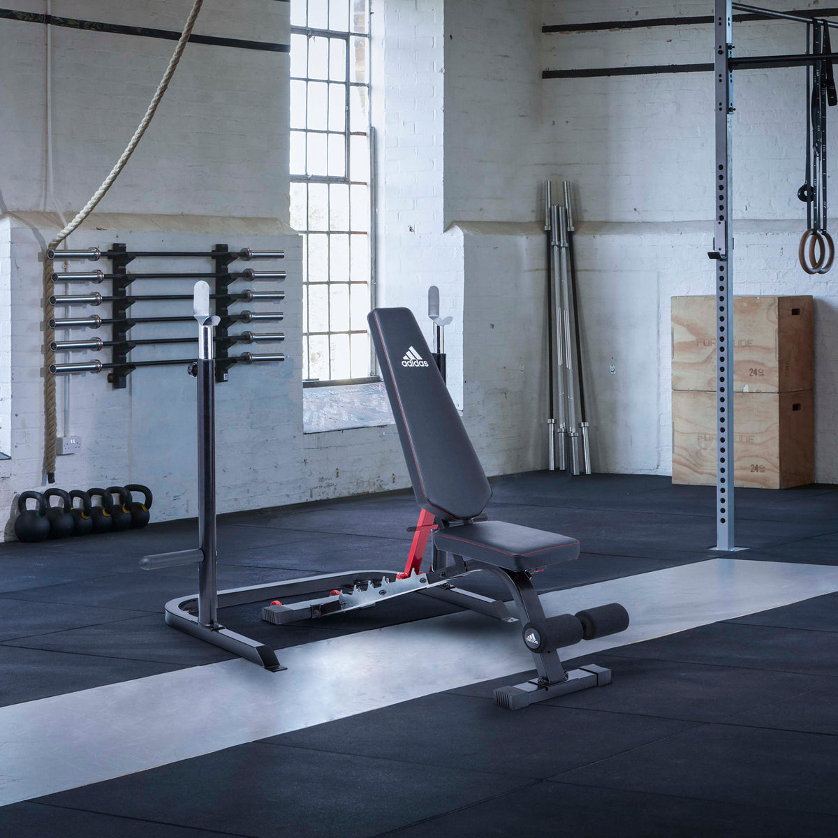 Gym Equipment Adidas Sport Utility Bench With Squat Rack Bench