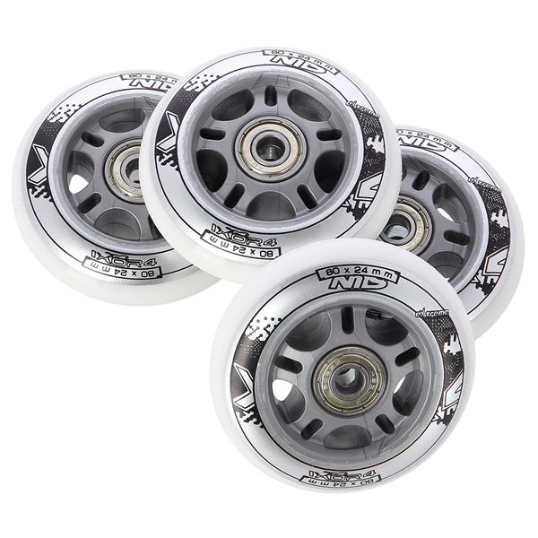 PU 80x24 82A BÍLÁ N (4 ks) + ABEC-7 (8 ks) NILS EXTREME SET