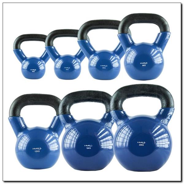 KNV08 BLUE CAST IRON KETTLEBELL VINYL-COATED HMS