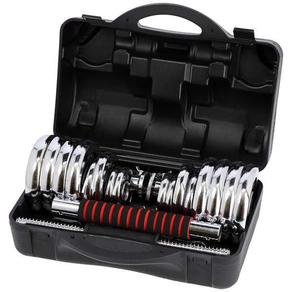 STC30 BARBELLS-BARB IN A SUITCASE CHROME 2x15KG HMS