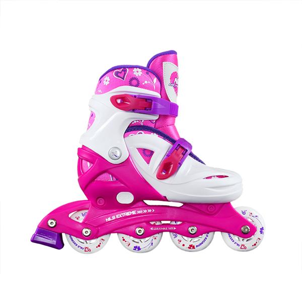 NJ/NA0321 A WHITE-PINK SIZE S (26-30) NILS EXTREME INLINE SKATES