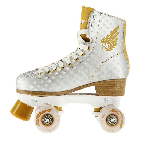 NQ14198 SILVER-GOLD SIZE 34 NILS EXTREME ROLLER SKATES