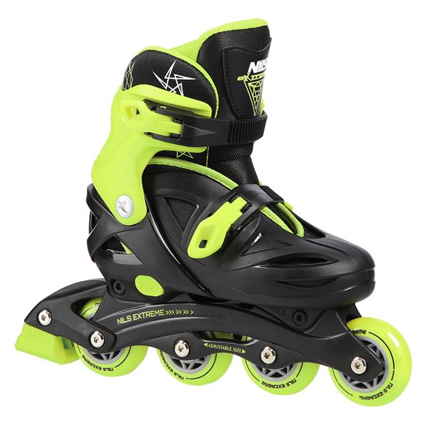 NJ/NA0321 A BLACK-LIME SIZE M (31-35) NILS EXTREME INLINE SKATES