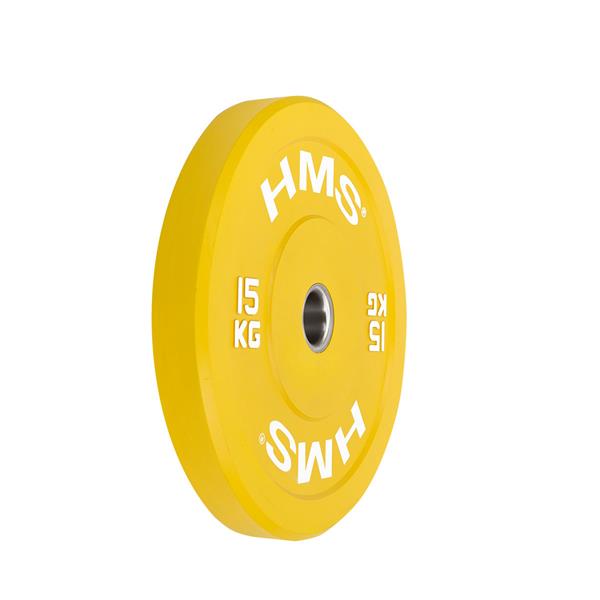 CBR15 YELLOW OLYMPIC BUMPER PLATE 15 KG HMS