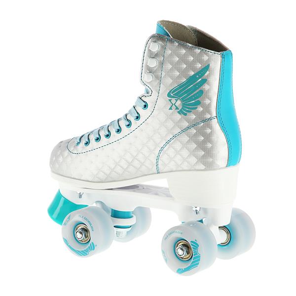 NQ14198 SILVER-TURQUOISE SIZE 33 NILS EXTREME ROLLER SKATES