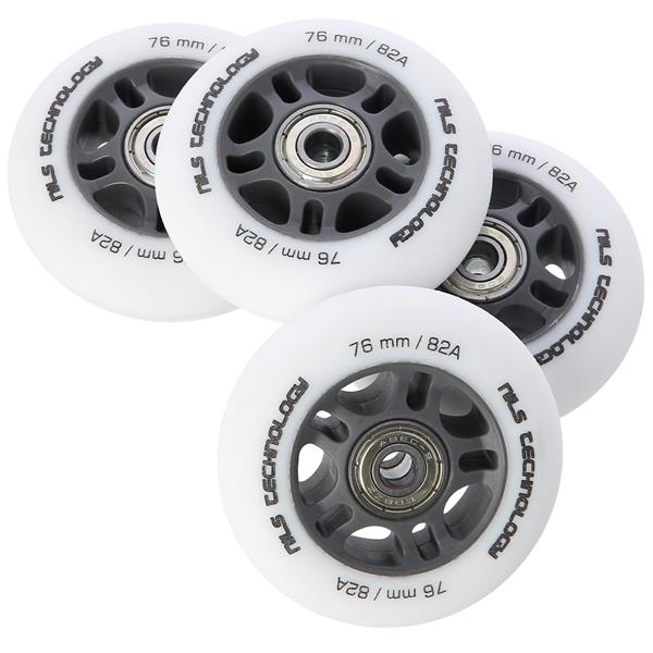 PU 76x24 82A BÍLÁ MATNÁ (4 ks) + ABEC-9 (8 ks) NILS EXTREME SET