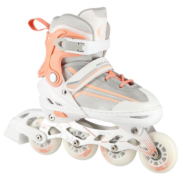 NH18190 2in1 WHITE-PINK SIZE S(29-33) SKATING BLADES WITH FIGURE FLAT NILS EXTREME