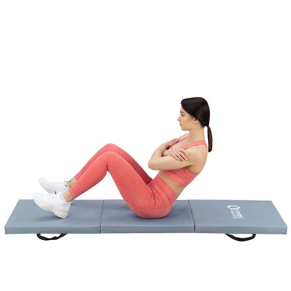 MGS02 ŠEDÁ SKLÁDACÍ GYMNASTICKÁ MATRACE 1800x600MM HMS PREMIUM
