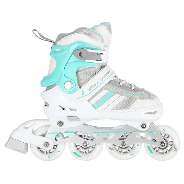 NH18191 2in1 WHITE-BLUE SIZE L(39-43) SKATING BLADES WITH FIGURE FLAT NILS EXTREME