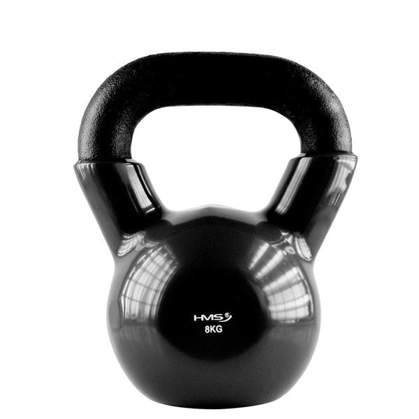 KNV08 BLACK KETTLEBELL CAST IRON VINYL-COATED HMS