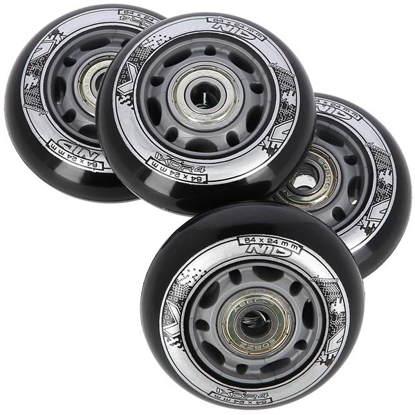 PU 64x24 82A BLACK N (4 pcs.) + ABEC-9 (8 pcs.) NILS EXTREME SET