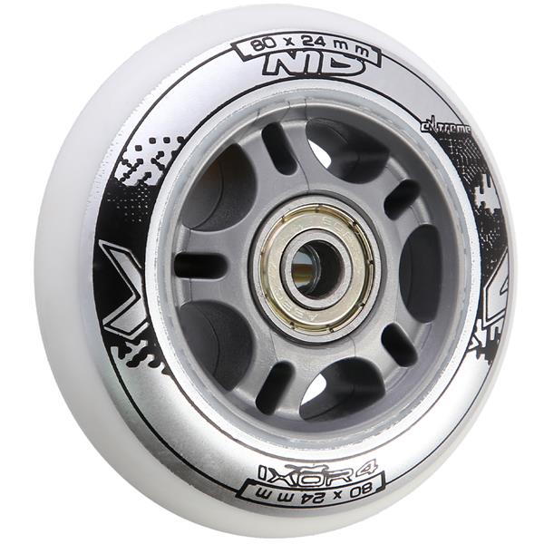 PU 80x24 82A BÍLÁ N (4 ks) + ABEC-7 (8 ks) NILS EXTREME SET