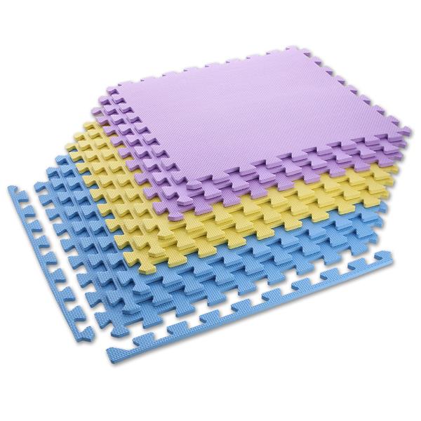 MP10 PUZZLE MAT MULTIPACK YELLOW-BLUE-PURPLE 9 ELEMENTS 10MM ONE FITNESS