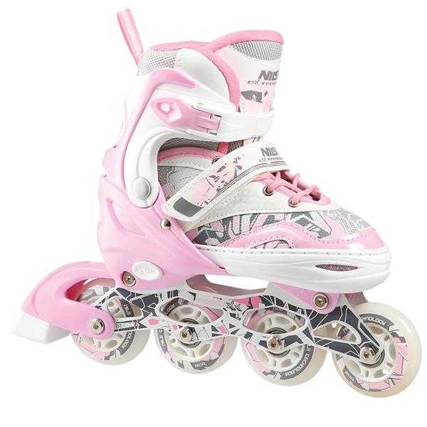 NF10927 A 2in1 PINK SIZE S(31-34) SKATING BLADES WITH FIGURE PLATE NILS EXTREME