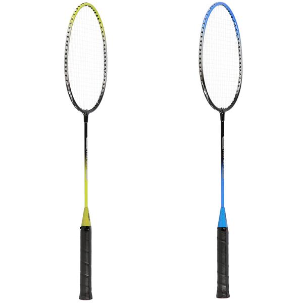 NRZ014 STEEL / BADMINTON SET 4 RACKETS + 3 SHUTTLES + NETS 195x22cm + NILS COVER