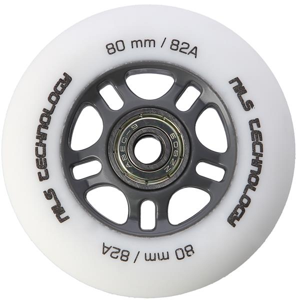 PU 80x24 82A BÍLÁ MATNÁ (4 ks) + ABEC-9 (8 ks) NILS EXTREME SET