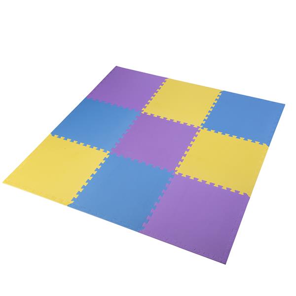 MP10 PUZZLE MAT MULTIPACK YELLOW-BLUE-PURPLE 9 ELEMENTS 10MM ONE FITNESS