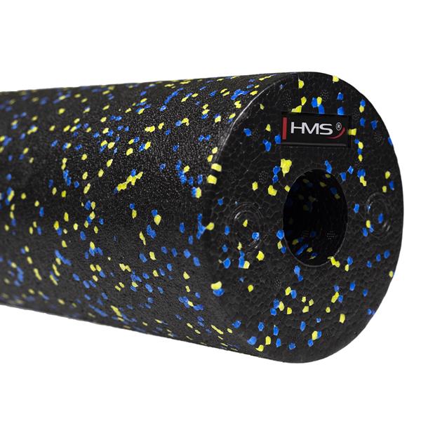 FS115 BLACK/BLUE- YELLOW DOTS 45CM WAŁEK/ROLLER FITNESS HMS