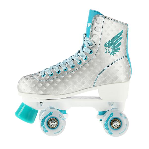 NQ14198 SILVER-TURQUOISE SIZE 33 NILS EXTREME ROLLER SKATES