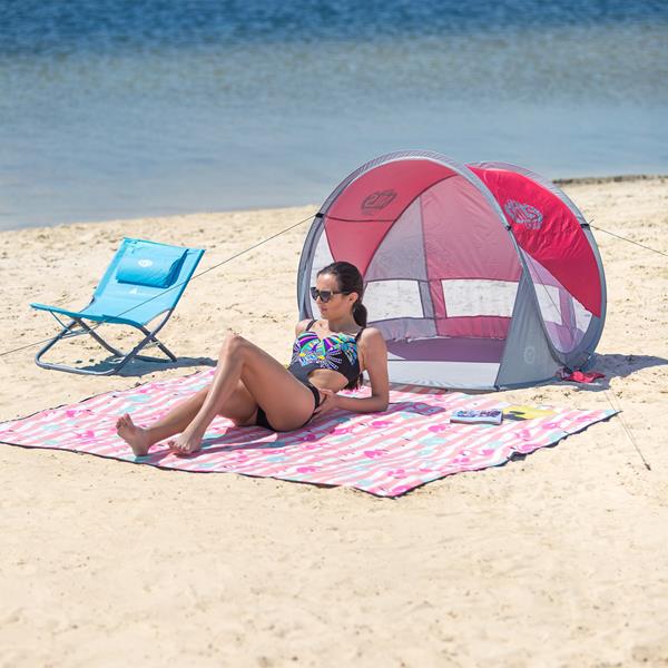 NC3142 RED-GREY SELF-EXTENDING BEACH TENT NILS CAMP FLOOR