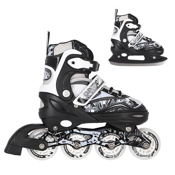 NH10927 A 2in1 BLACK SIZE M(35-38) SKATING BLADES WITH HOCKEY BOARD NILS EXTREME