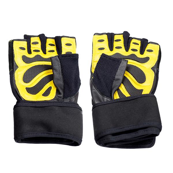 RST01 BLACK/YELLOW SIZE S GYM GLOVES HMS