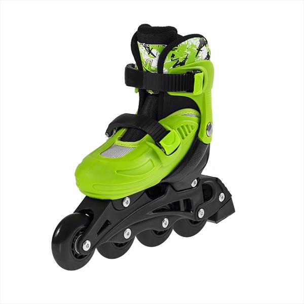 NJ082 SET GREEN SIZE S (32-35) SET OF SKATES AND PROTECTORS NILS EXTREME