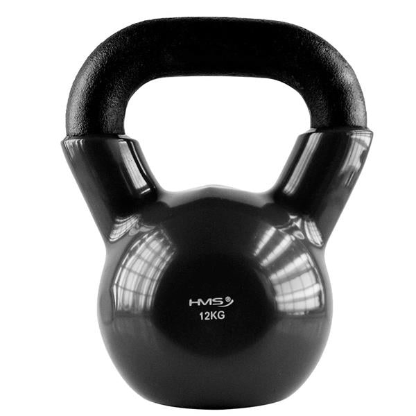 KNV12 BLACK KETTLEBELL CAST IRON VINYL-COATED HMS