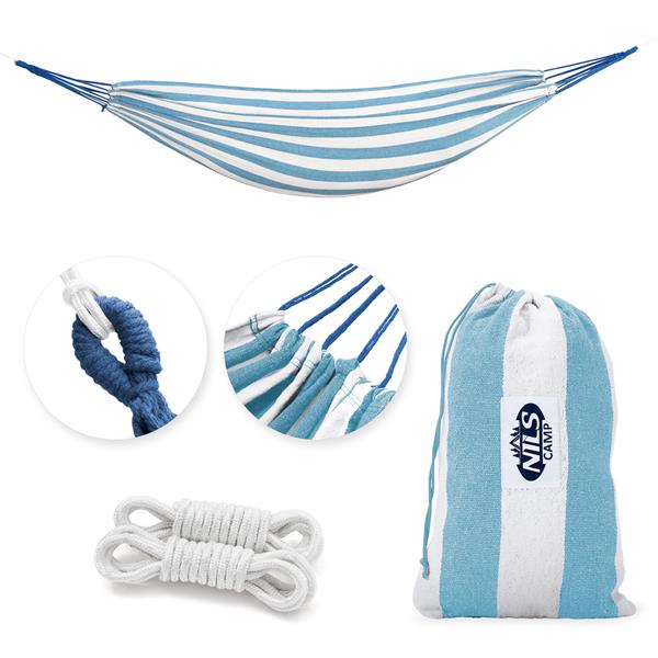 NC9003 BLUE AND WHITE HAMMOCK NILS CAMP