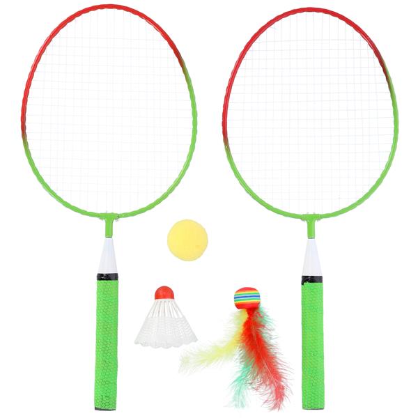 NRZ051 STEEL / BADMINTON SET 2 RACKETS + SHUTTLES + BALLS JUNIOR NILS