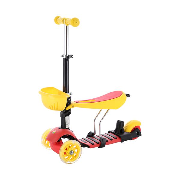 HLB07 4in1 BLACK-YELLOW-RED CHILDREN'S SCOOTER NILS FUN