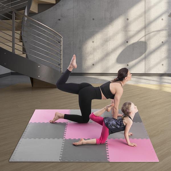 MP10 PUZZLE MAT MULTIBALENÍ RŮŽOVO-ŠEDÁ 9 DÍLŮ 10 MM ONE FITNESS