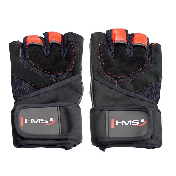 RST01 BLACK/RED ROZM. L RĘKAWICE NA SIŁOWNIĘ HMS