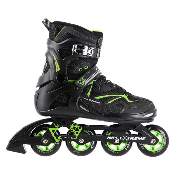 NA9022 BLACK/GREEN SIZE 45 NILS EXTREME INLINE SKATES