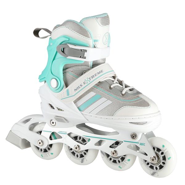 NH18191 2in1 WHITE-BLUE SIZE S(29-33) SKATING BLADES WITH FIGURE FLAT NILS EXTREME