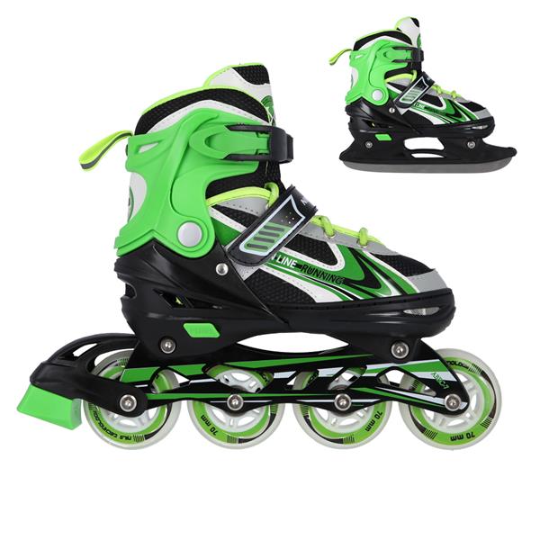 NH18188 A 2in1 GREEN SIZE M(34-38) SKATING BLADES WITH HOCKEY BOARD NILS EXTREME