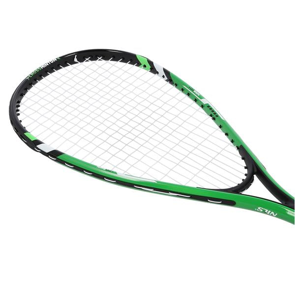 NRS001 CROSSMINTON SET 2 RACKETS + SHUTTLES + COVER GREEN NILS