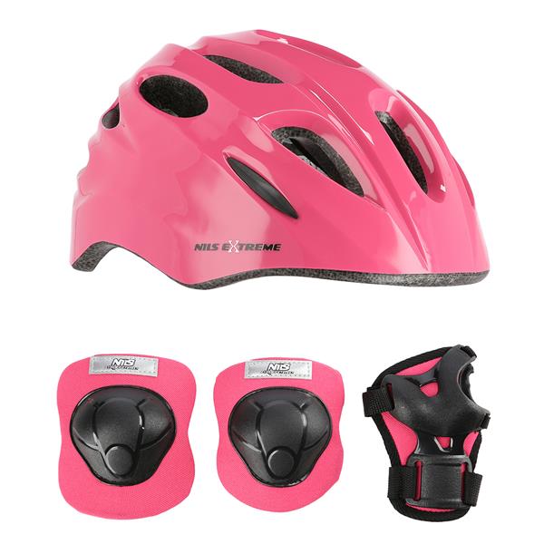 MTW01+H210 PINK SIZE S HELMET WITH PROTECTORS SET NILS EXTREME