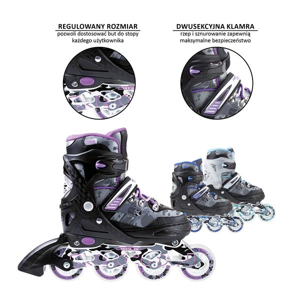 NA1118 A BLUE SIZE S (31-34) NILS EXTREME INLINE SKATES