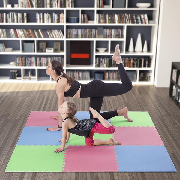 MP10 PUZZLE MAT MULTIBALENÍ ZELENO-MODRO-ČERVENÉ 9 DÍLŮ 10 MM ONE FITNESS