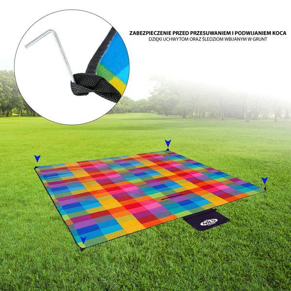 NC2221 PICNIC BLANKET MULTI 250x200 CM PE + ALU NILS CAMP