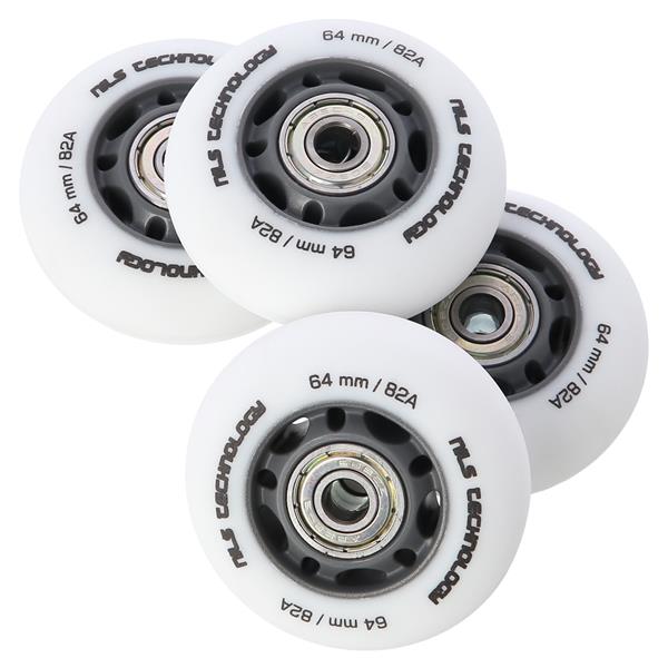 PU 64x24 82A WHITE MATT (4 pcs.) + ABEC-9 (8 pcs.) NILS EXTREME SET