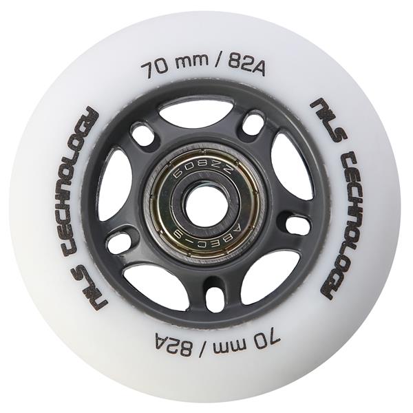 PU 70x24 82A BÍLÁ MATNÁ (4 ks) + ABEC-9 (8 ks) NILS EXTREME SET
