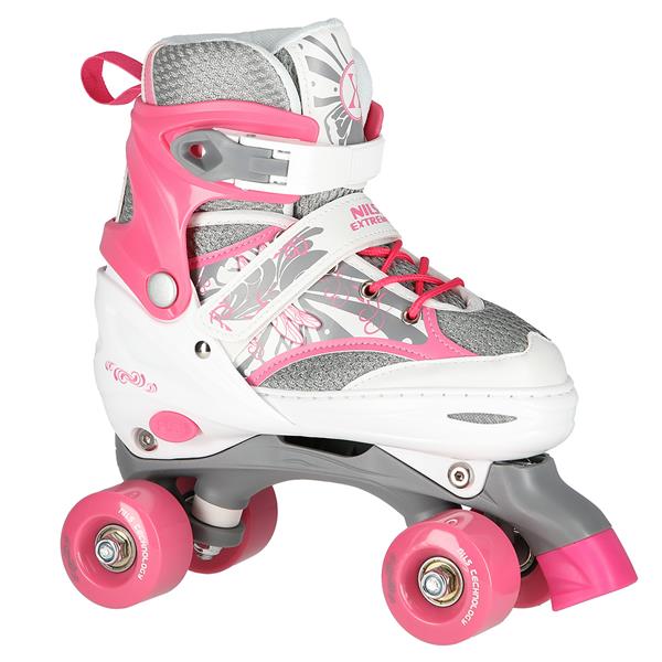 NQ1002 PINK-WHITE SIZE M (35-38) NILS EXTREME ROLLER SKATES