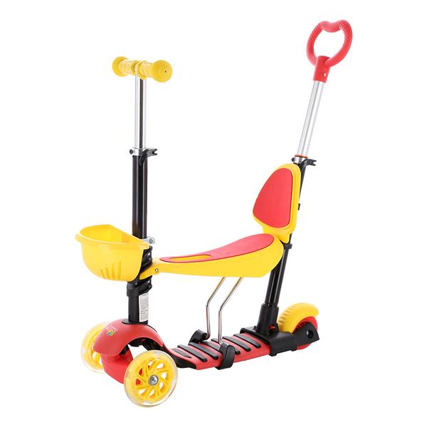 HLB07 4in1 BLACK-YELLOW-RED CHILDREN'S SCOOTER NILS FUN