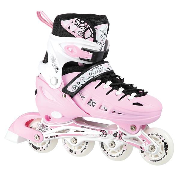 NH10905 4in1 PINK SIZE S(31-34) NILS EXTREME INLINE SKATES WITH HOCKEY BLADE