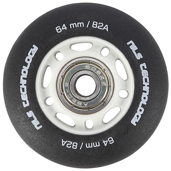 PU 64x24 82A ČERNÁ MATNÁ (4 ks) + ABEC-9 (8 ks) NILS EXTREME SET
