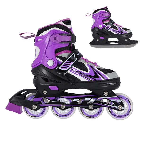 NH18188 A 2in1 VIOLET SIZE L(39-43) SKATING BLADES WITH HOCKEY BOARD NILS EXTREME